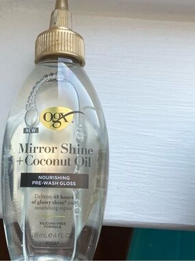 Ulta Beauty OGX Mirror Shine + Coconut Oil Pre-Wash Gloss - Clear with Gold Cap